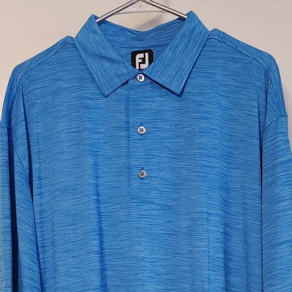 Mens Footjoy Caribbean Blue Short Sleeve Polo Sports Golf Shirt Golf Polo Sz XXL - Picture 2 of 7